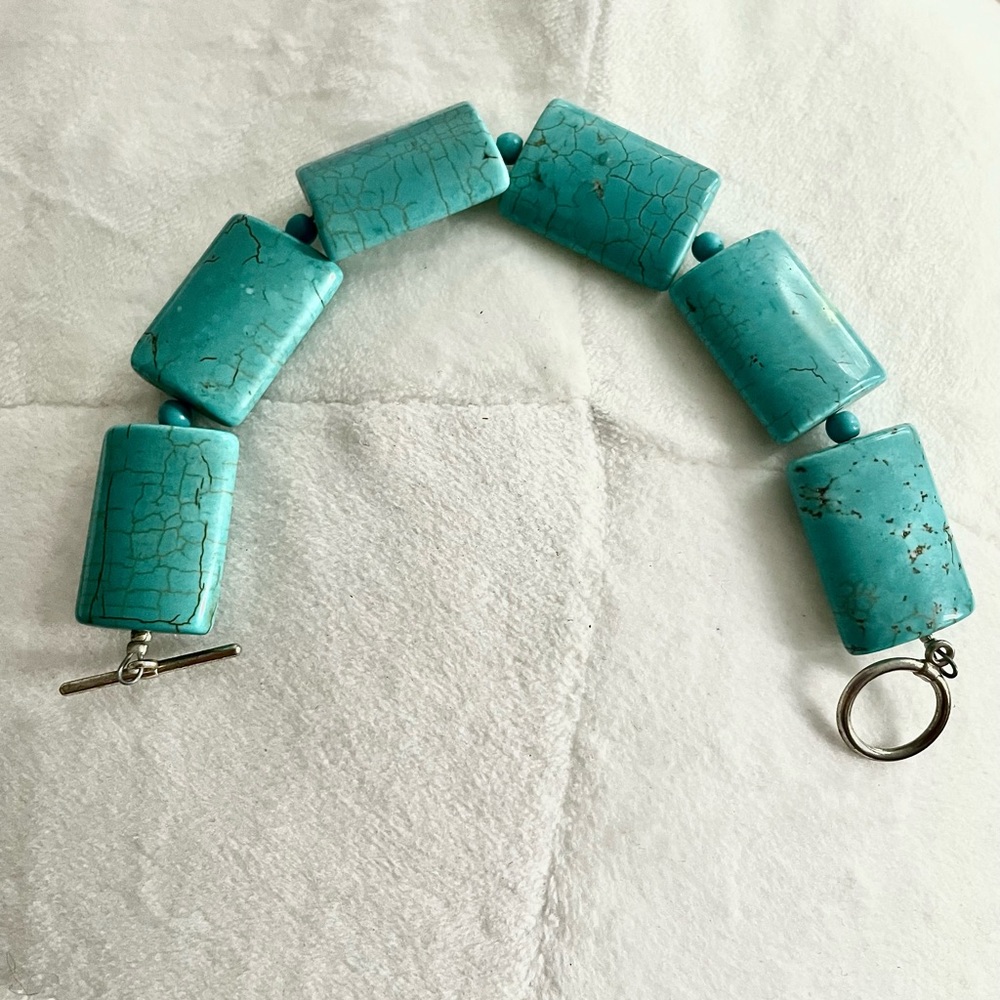 Silver and turquoise bracelet